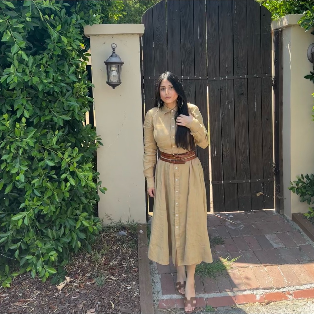 Polo Ralph Lauren Tan Long Sleeve Dress